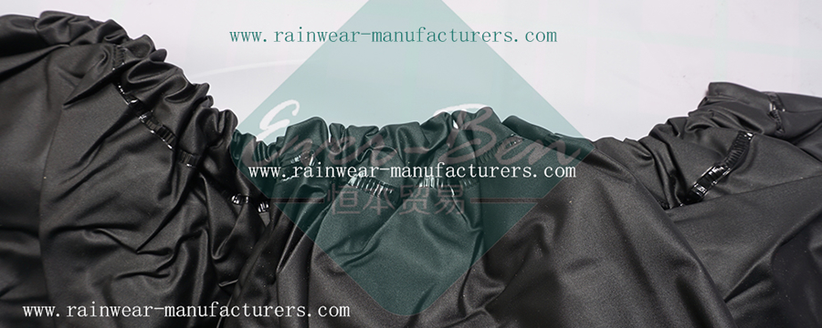 Black waterproof rain pants elastic waist